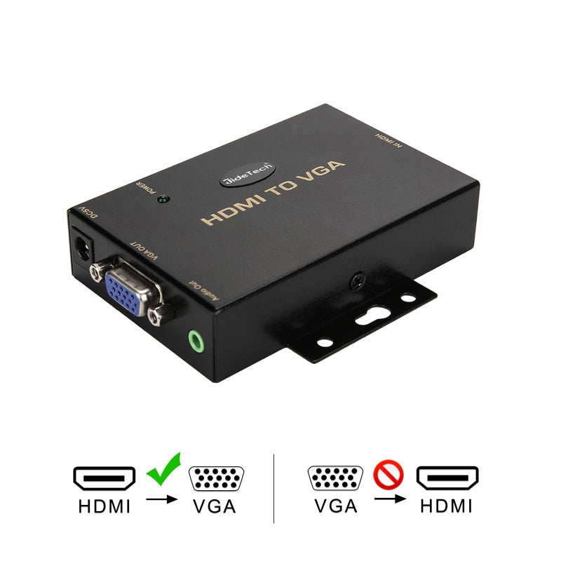JideTech HDMI to VGA Converter with 3.5mm Audio Supports 1080P for PC Laptop Display Computer Mac Projector - Image 3